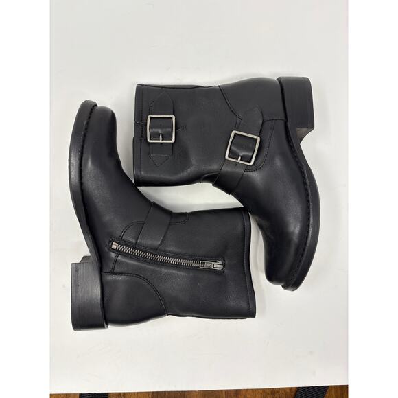 Frye Vicky Engineer Black Buckle Motorcycle Boot  Leather Size 7 - Picture 6 of 10